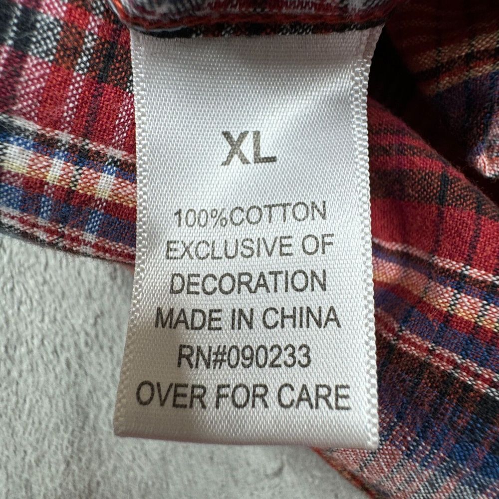 44 MM Plaid Shirt Men's Size X-Large Pearl Snap Long Sleeve - Picture 12 of 13